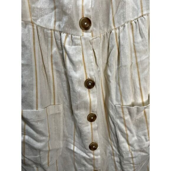 NEW Cotton On Linen Woven Beth Button Front Midi‎ Dress XXS - Picture 5 of 6